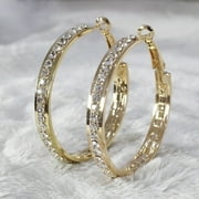Women Fashion Gold Filled Rhinestone Crystals Earrings
