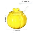 thumbnail image 3 of Litrail Pumpkin-Shaped Ceramic Jar with Airtight Lid & Spoon, Heat-Resistant Glazed Ceramic for Halloween Thanksgiving, Tea/Spice Storage & Kitchen Decor, 1PC Yellow, 3 of 6