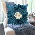thumbnail image 5 of Latrodar Flower Pillow Cover Sunsunflower Flower Crafted with Care Office Pillow Cover Blue 9.6x9.6 Inch Home Decor, 5 of 5