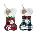 thumbnail image 2 of Dalrosia 2PCS Cat Bone Christmas Stockings, Plush & Plaid Hanging Socks for Holiday and Christmas Decorations, 2 of 5