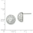 thumbnail image 2 of Beautiful Sterling Silver CZ Button Post Earrings, 2 of 2