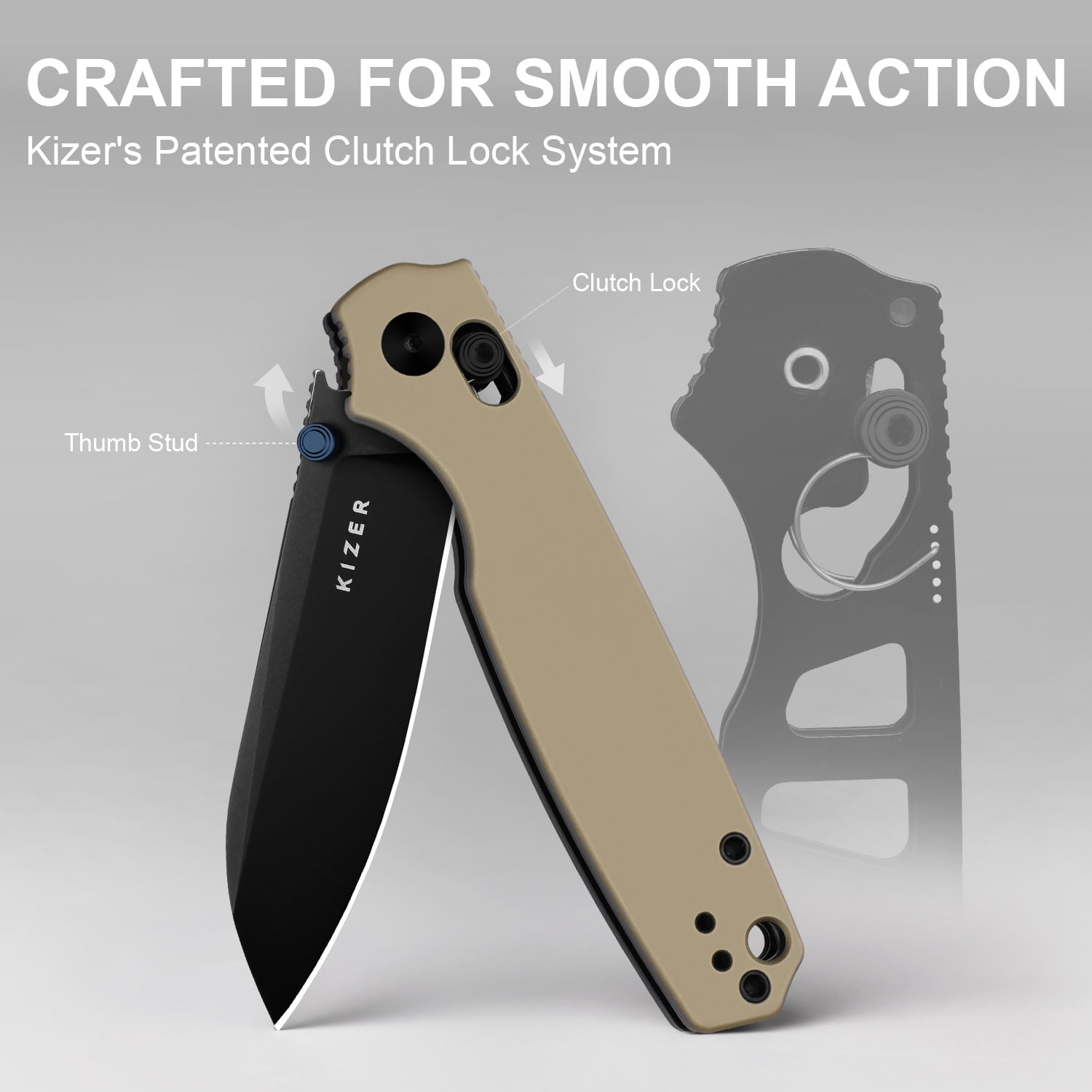 Kizer Pokiman CS EDC Folding Pocket Knife AEB-L Blade Aluminum Handle V3789A6