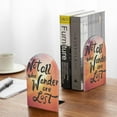 thumbnail image 5 of Easygdp Not All Who Wander Are Lost 2 Pcs Bookend Large Capacity Office Book Ends for Home Office Library School Study Decoration, 5 of 8