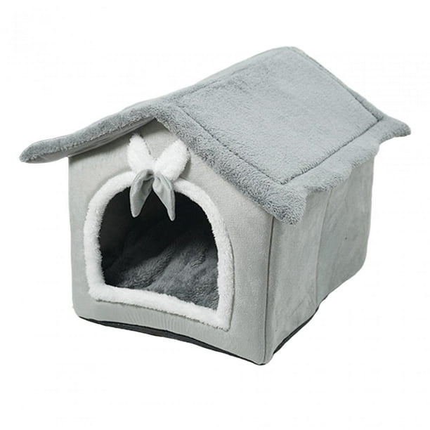 Cama cueva para mascotas, suave, lavable, antideslizante, para invierno, para gatos, bonita cama para dormir L