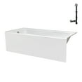 thumbnail image 4 of Streamline NAL-5600-CH 66 in. x 32 in. Acrylic Left-Hand Drain Alcove Bathtub in Glossy White With External Drain in Polished Chrome, 4 of 10