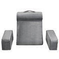 thumbnail image 1 of Coussin de lecture KFFKFF, coussin de soutien du dos avec accoudoirs et 3 poches, grand coussin de lit avec appui-tête amovible et éponge 25D, poignée pour un transport facile, 1 of 9