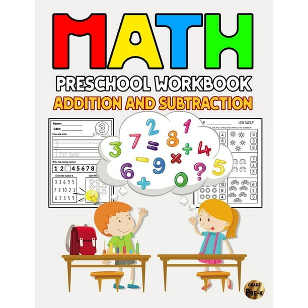 Math Preschool Workbook Addition And Subtraction : Preschool Math Skills Teaching Materials Kindergarten and Preschool Workbook Age 3-5 - Homeschool ...