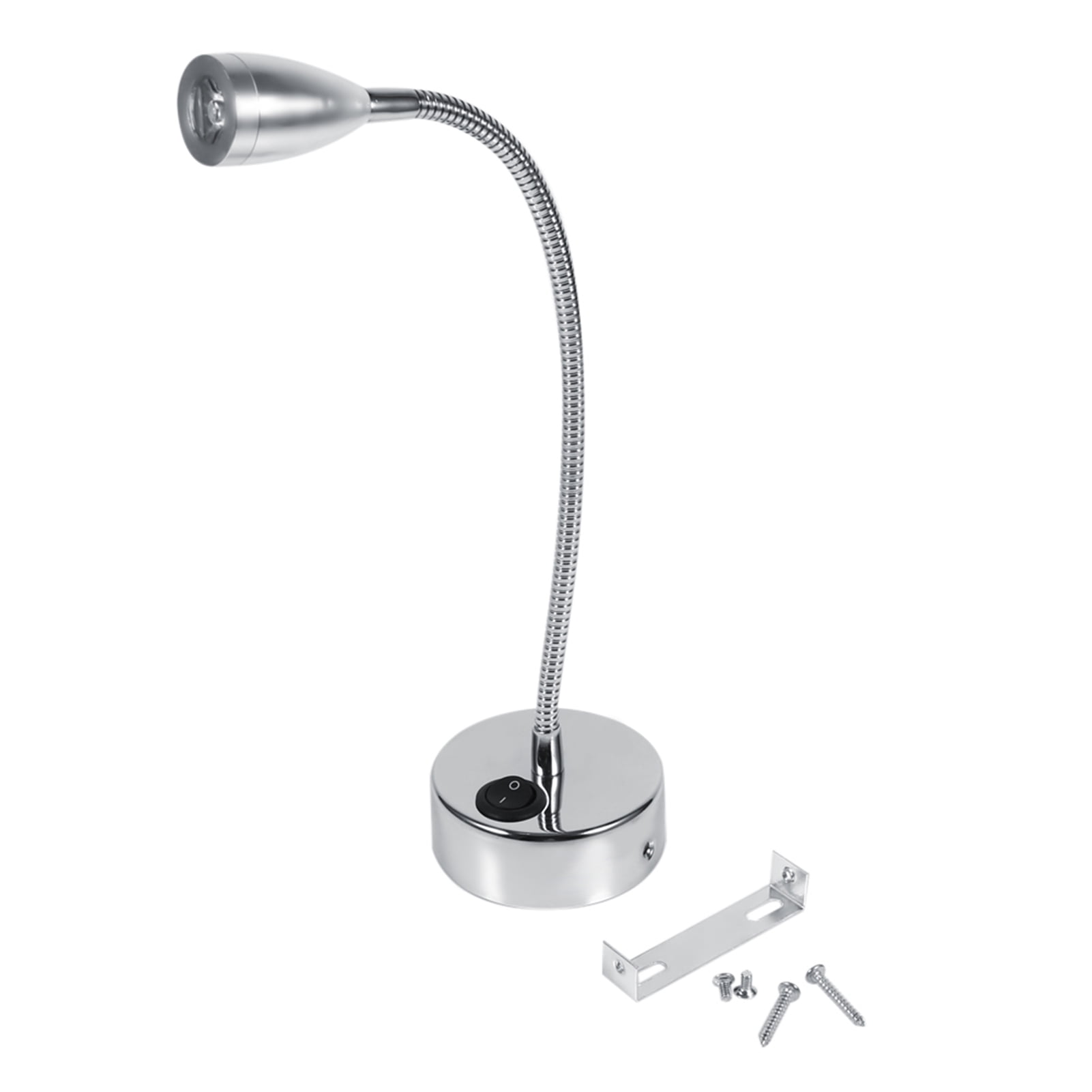 Lighteu Lampe De Lecture LED Murale à Col De Cygne 12 V/24 V 2 W F2 Avec Interrupteur à Lentille Poussoir Et Port USB Finition Nickel Pour Bateau, Yacht, Caravane