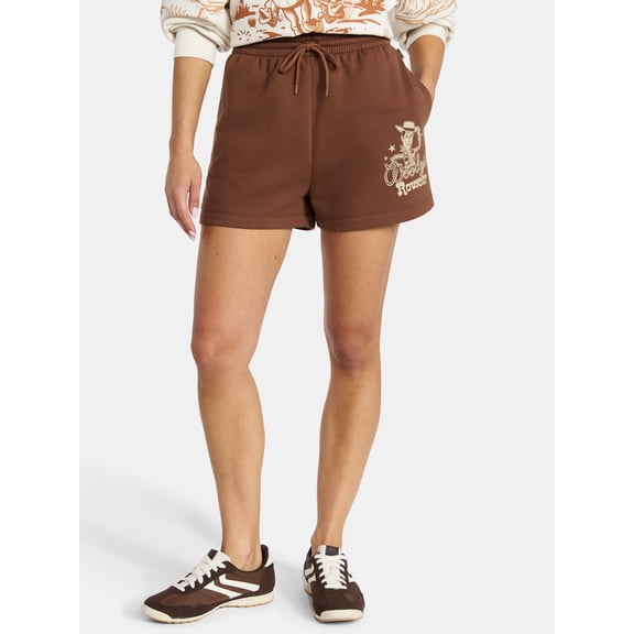 Toy Story Women's Woody's Roundup Graphic Fleece Shorts, Sizes XXS-XXL