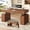 Brown, variant on SEDETA Electric Standing Desk with Drawers, Height Adjustable Computer Desk with Cabinets, 55 Inch Home Office Desk, Farmhouse Wood Sit Stand Up Desk with Power Outlets, Mid Century Style, White