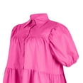 thumbnail image 5 of ZVNAΖH Womens Summer Dresses Short Sleeve Button Down Casual Swing Mini Dress Collared Tshirts Dress Ruffle Hem Pleated Dress, 5 of 8
