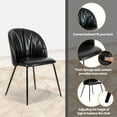 thumbnail image 7 of LEEJAY Faux Leather Dining Chairs with Metal Legs Set of 4,Upholstered Side Chairs for Kitchen Room,Black, 7 of 7