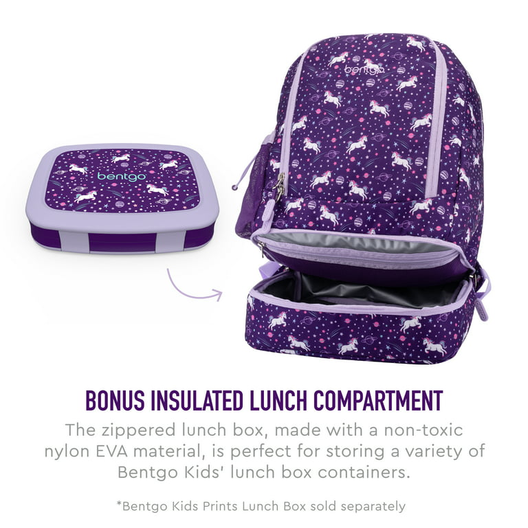 Bentgo® Kids Prints 2-in-1 Backpack & Insulated Lunch Bag for School -  Durable, Lightweight, Colorful Prints for Girls & Boys, Water-Resistant  Fabric