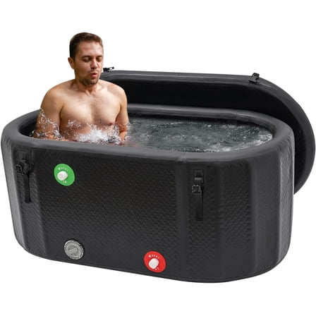 Ice Bath Tub Portable Cold Plunge with Cover Portable Ice Bathtub Large Oval Ice Bath Tub Outdoor Cold Plunge Tub for Home Gyms