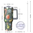 thumbnail image 2 of 40oz Xmas Tumbler with Snowflakes and Reindeer Lid Straw Stainless Steel Insulated Cup Holiday Coffee Water Bottle, 2 of 4