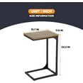 thumbnail image 3 of FDW C Shaped End Table with Adjustable Feet,Bedroom,Bedside,Brown, 3 of 7