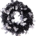 thumbnail image 1 of Guirnalda decorativa de Halloween, guirnalda redonda de oropel, decoración de pared para puerta colgante para fiesta de Navidad de Halloween, 1 of 5
