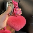 thumbnail image 5 of dajkiuy Plush Heart Keychain, Bag Charms for Handbags, Fluffy Cute Keychains Backpack Accessories Gifts for Women, 5 of 6