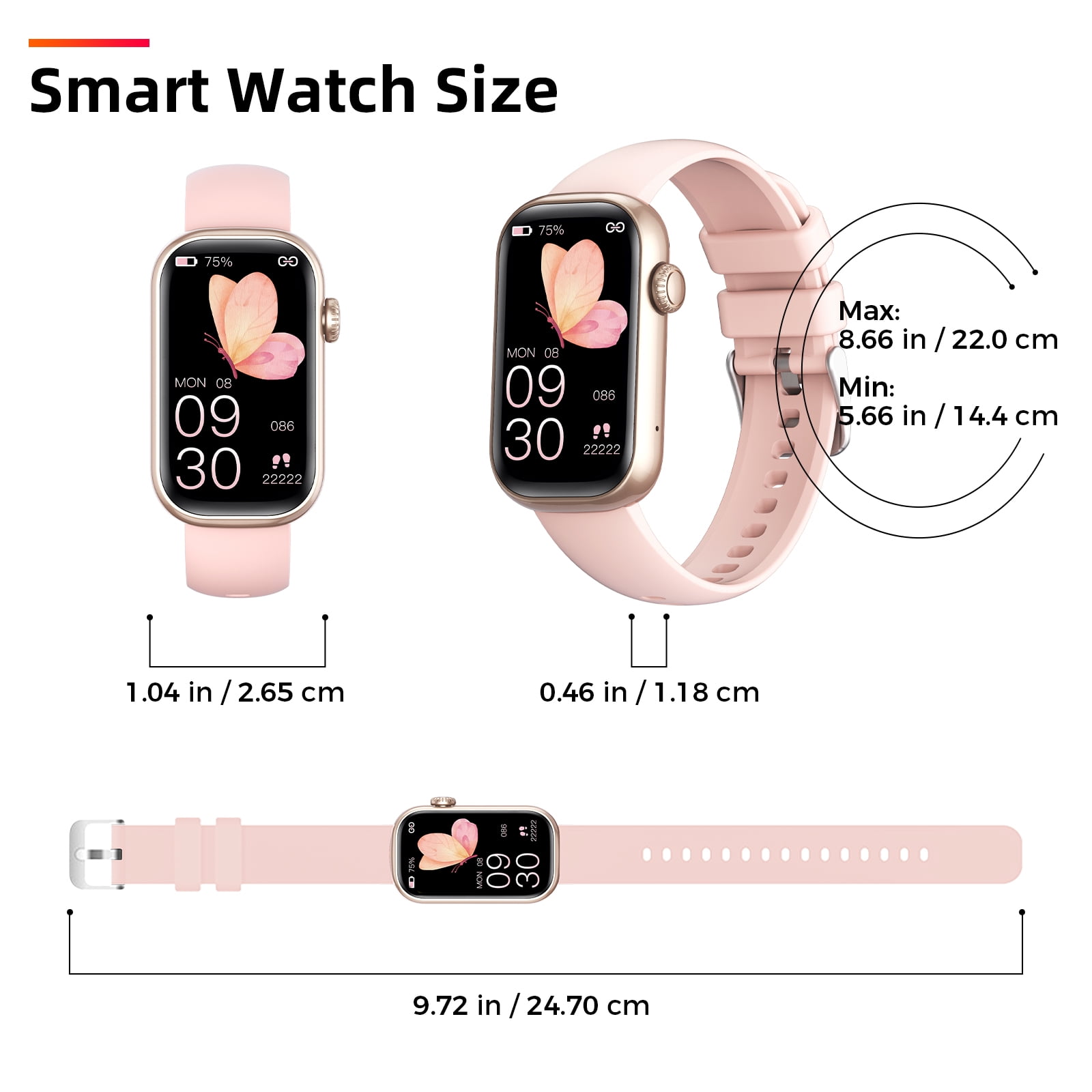 Pakrys QS50 Smart Watch for Women with 1.47” Full Touch Screen Smartwatch with Bluetooth Call 100+ Sports Modes Fitness Tracker with IP68 Waterproof for iOS Android