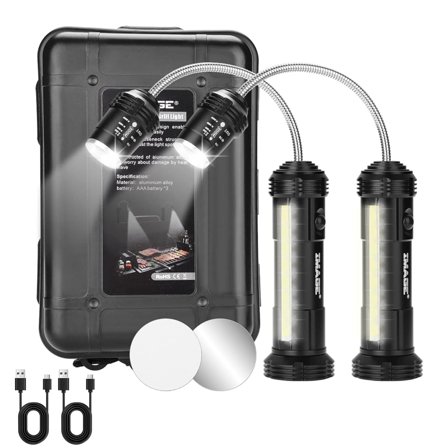 IMAGE Rechargeable Grill Lights Magnetic BBQ Grill Light with Ultra-Bright LED Lights and 3W Side Light, 360 Degrees Flexible Gooseneck Adjustable for Any Gas Charcoal Electric Grill