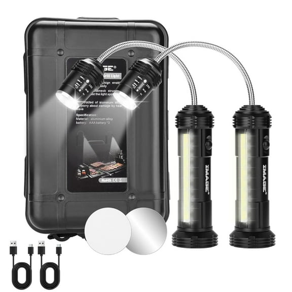 IMAGE Rechargeable Grill Lights Magnetic BBQ Grill Light with Ultra-Bright LED Lights and 3W Side Light, 360 Degrees Flexible Gooseneck Adjustable for Any Gas Charcoal Electric Grill
