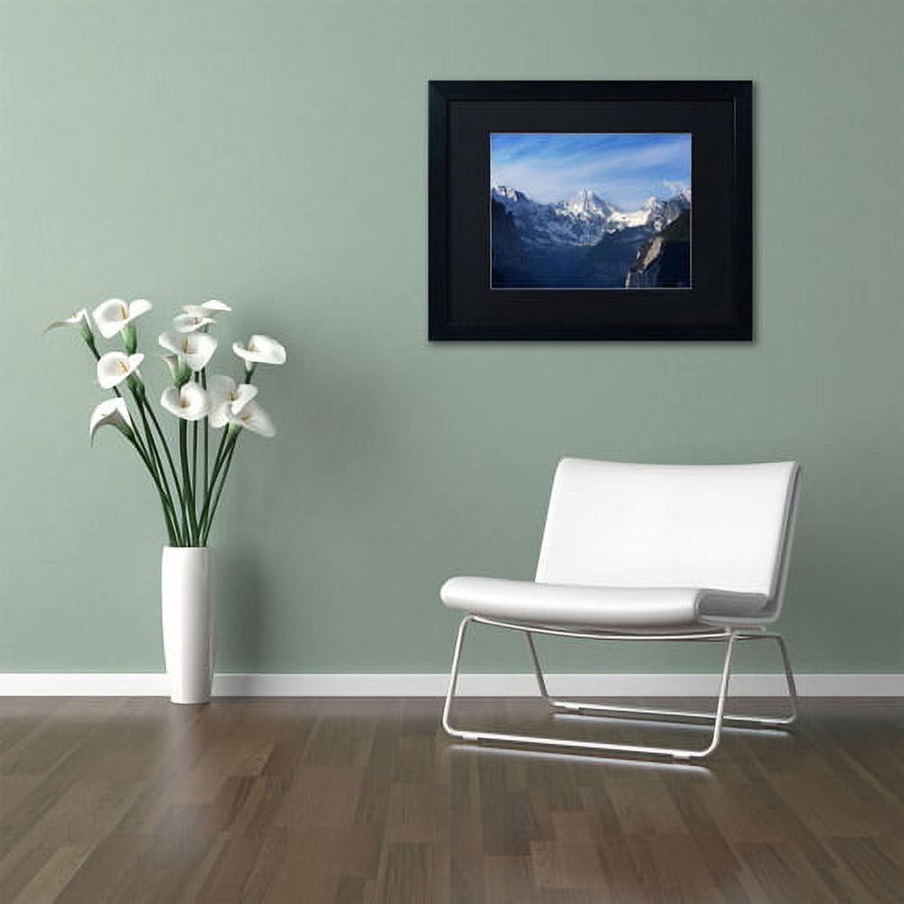 Trademark Fine Art "The Morning Comes Over the Swiss Alps" Canvas Art by Philippe Sainte-Laudy, Black Matte, Black Frame