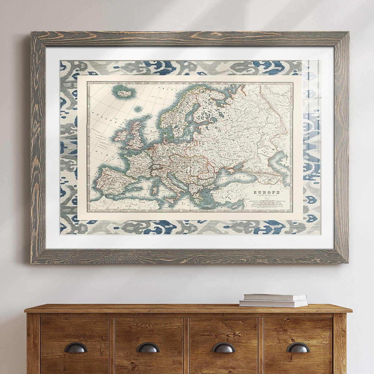 Bordered Map of Europe-Premium Framed Print - Ready to Hang