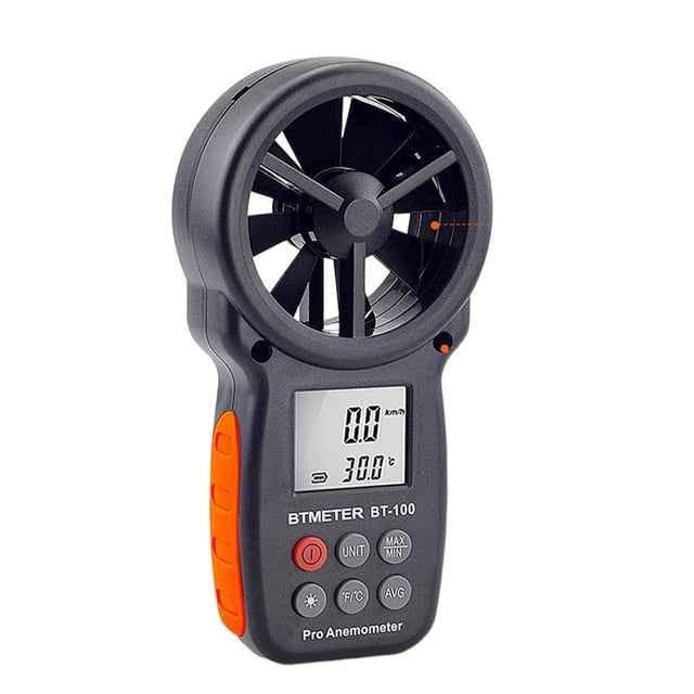 Riwesomey Anemómetro portátil Digital LCD, pantalla de retroiluminación de mano, medidor de velocidad del viento, botón de interruptor, herramienta de Accesorios para bloques patrón Riwesomey TO011472-01B
