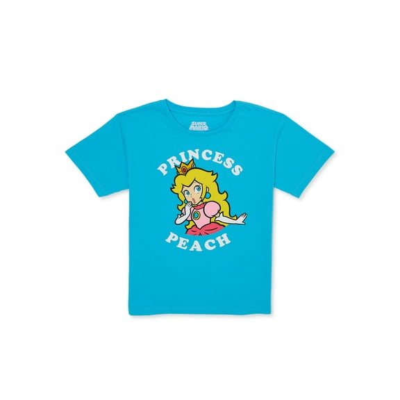 Princess Peach Girls Short Sleeve Graphic T-Shirt, Sizes 4-16
