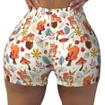 thumbnail image 2 of Zufioo Squirrel Nuts Mushroom High Waist Yoga Shorts for Women Tummy Control Fitness Athletic Workout Running Shorts Women's Biker Shorts-X-Large, 2 of 8
