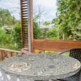 thumbnail image 2 of Ambesonne Floral Fitted Round Tablecloth, Roses Leaves Repeating Art, 36"- 40" Diameter, Dark Sand Brown and Grey, 2 of 5