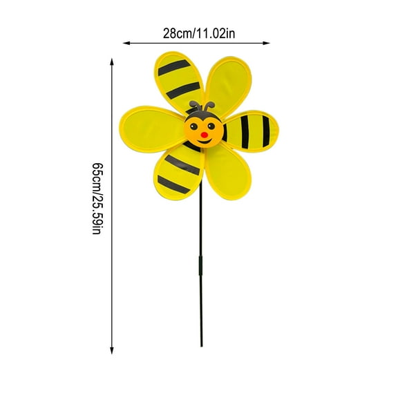 SLYNSHome Garden Decor Pinwheels,Lovely Whirligigs Wind Spinners Outdoor Pinwheels for Yard and Garden Wind Spinners for Yard Lawn - Yellow