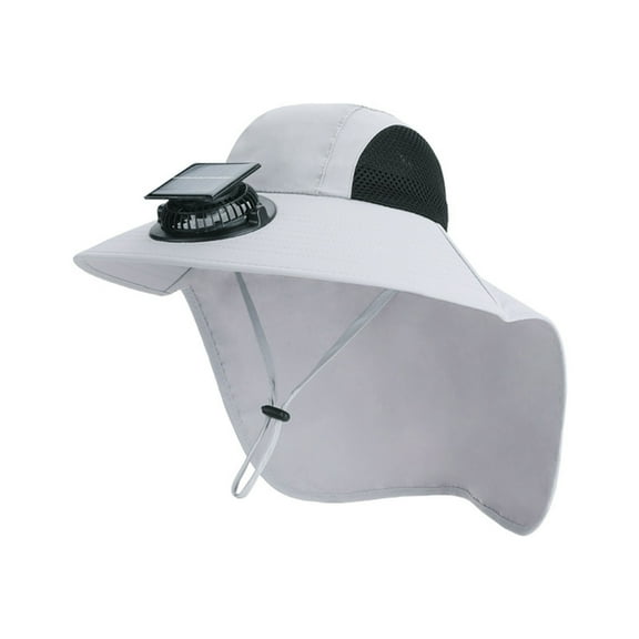 Solar Fan Hat,UPF 50 Detachable Solar Charging Fan Hat Solar Powered Fan With High Wind Power And Rechargeable Large Sun Visor Sun Hats for Men Women Outdoor Summer Fishing