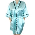 thumbnail image 3 of Women's Satin Kimono Short Robe with Lace Trim, 3 of 8