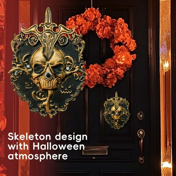 Halloween Skeleton Doorbell – Wireless Talking Skull Doorbell with Light & Sound, Scary Animated Haunted House Prop, 2025 Halloween Decoration for Front Door, Porch, Trick-or-Treat & Party Décor