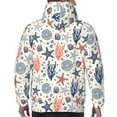 thumbnail image 7 of Xecao Starfish Shell Pattern Men's Adult Pullover Hoodie,Hooded Sweatshirt-Small, 7 of 7