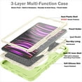 thumbnail image 6 of Kids Case for iPad Pro 11 Inch (2022/2021/2020/2018 Model), iPad Air 5/4 (10.9-Inch), Military Grade Shockproof Rugged Protective Cover with Built-in Stand/Pencil Holder Shoulder Strap, Green White, 6 of 12