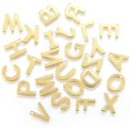 thumbnail image 1 of 10 dijes de letras de acero inoxidable 304 dorados para mujer, ideales como regalo elegante para cumpleaños o festivales. Joyería personalizada. Medidas: 11 x 6 ~ 12 x 0,8 mm. Orificio: 1 mm., 1 of 4