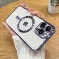 thumbnail image 1 of Plating For Magsafe Magnetic Phone Case For iPhone 16 15 14 13 12 11 Pro Max Plus Wireless Charging With Lens Protector Cover Purple For iphone 11, 1 of 6