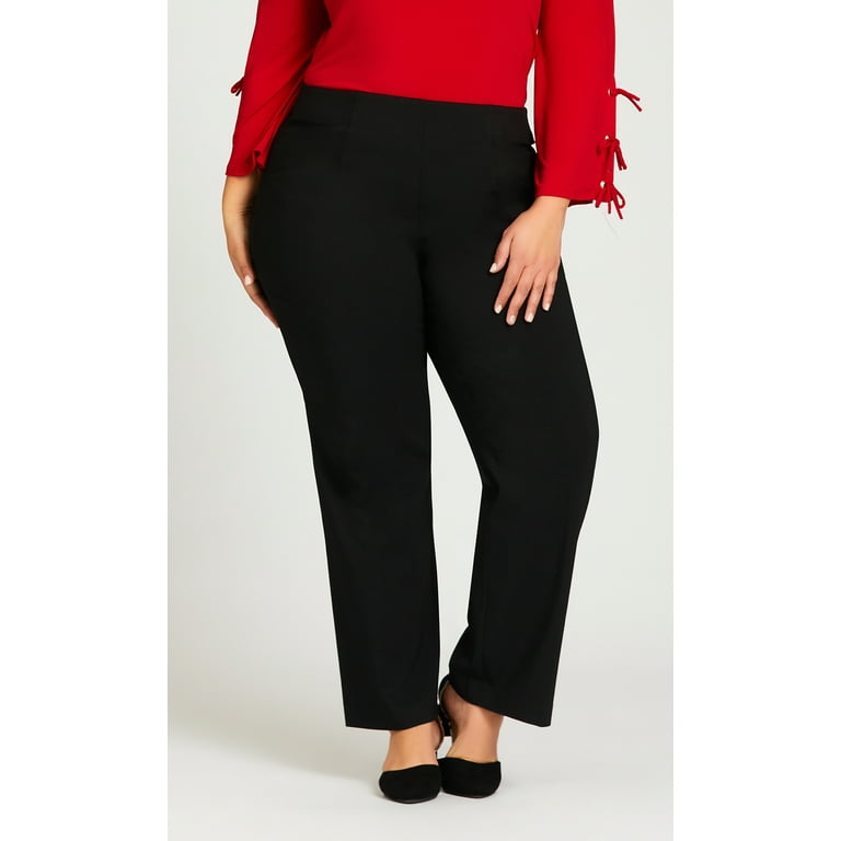 Avenue Women s Plus Size Super Stretch Bootcut Pant Wide Comfort Elasticated Waist Pull On Style Walmart