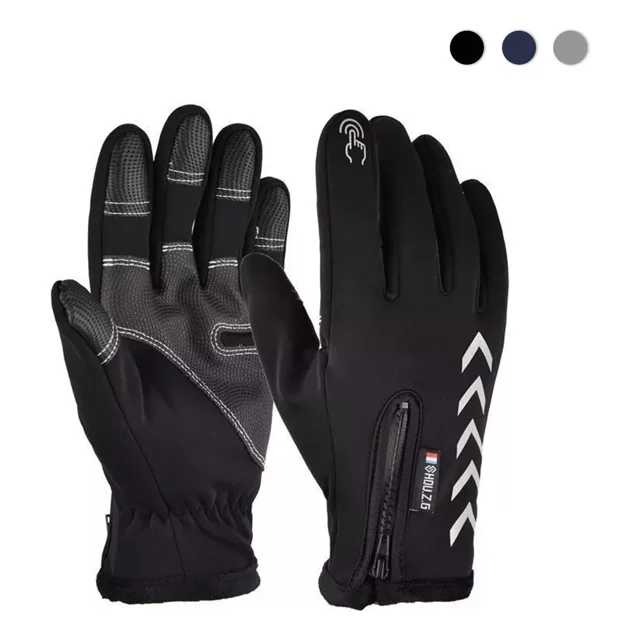Guantes De Cuero Térmicos Impermeables Touch Para Moto/bici