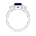 thumbnail image 2 of ANGARA Lab Grown 3.4 Ct Blue Sapphire & Lab Diamond 3 Stone Ring for Women in 14K White Gold (Size-10x8mm) | September Birthstone, Anniversary, Jewelry Gift for Women | Lab-Grown Blue Sapphire Ring, 2 of 8