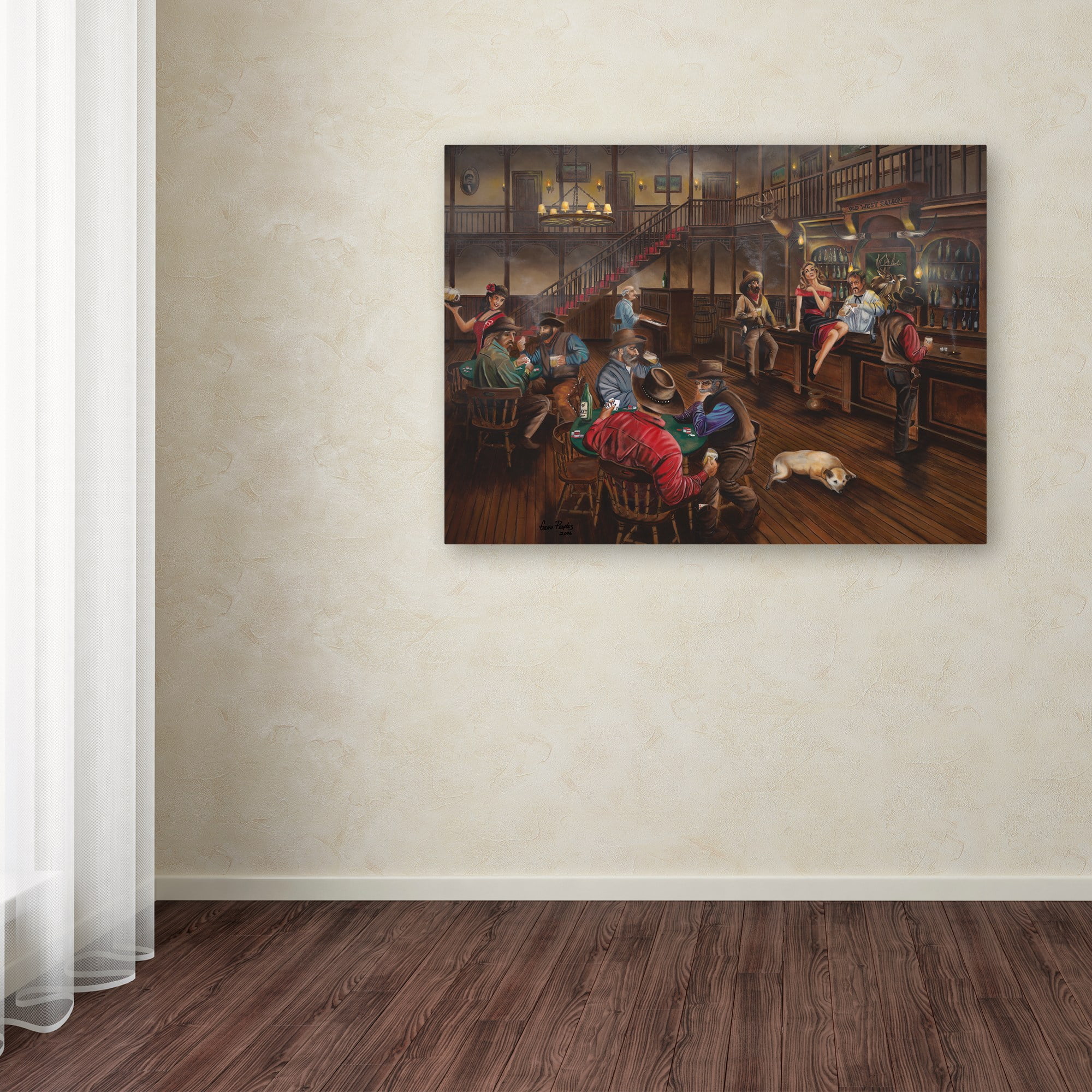 Trademark Fine Art 'Old West Saloon' Canvas Art by Geno Peoples