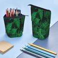 thumbnail image 4 of Xecao Green Leave Fern Print Telescopic Pencil Bag Pen Holder Pop Up Stationery Case Stand-up Retractable Transformer Bag Standing Organizer, 4 of 6