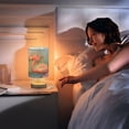 thumbnail image 7 of Flamingo Flowers Bedside Table Lamp LED Warm Lights with USB Charging Port Retro Cylinder Desk Lamps, 7 of 7