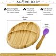 thumbnail image 4 of Acorn Baby Bamboo Toddler Plates with Spoon in Purple - Baby Plates with Suction, 4 of 7