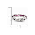 thumbnail image 7 of Grey Titanium Ring Band Wedding Pink Grooved Sapphire (Colors) Round, 7 of 7