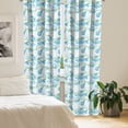 thumbnail image 2 of Ambesonne Nautical Curtains, Ocean Shell Starfish, Pair of 28"x84", Mint Blue, 2 of 5