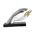 thumbnail image 3 of Escultura de mesa Toque de mano amorosa Arte moderno contemporáneo Estatua de mano Oro blanco gris, 3 of 9
