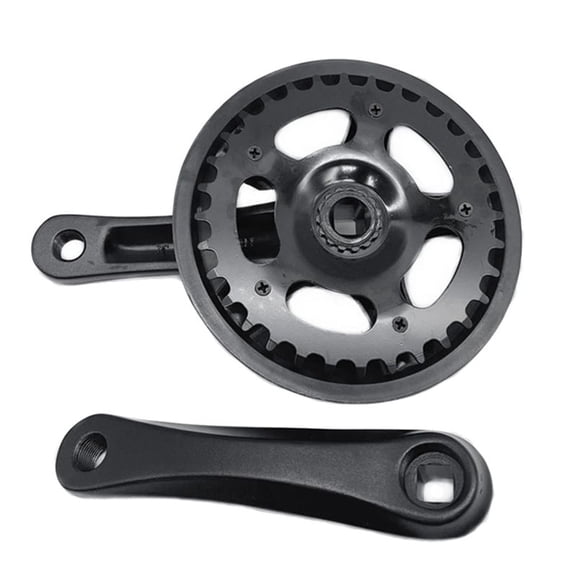 WQNZMADO Bike Crankset Bicycle Single Speed Crankset 32T Folding Electric Bicycle Crank Set Aluminum Alloy 127Mm Cover Bike Accessories